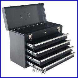 4 Level Multi-functional Tool Box Portable Household Storage Box Black