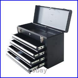 4 Level Multi-functional Tool Box Portable Household Storage Box Black