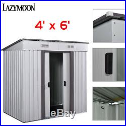 4' x 6' Outdoor Storage Shed Box Steel Utility Tool Backyard Garden Lawn Garage