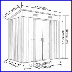 4' x 6' Outdoor Storage Shed Box Steel Utility Tool Backyard Garden Lawn Garage