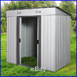4' x 6' Outdoor Storage Shed Box Steel Utility Tool Backyard Garden Lawn Garage