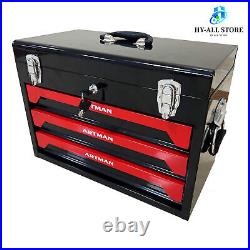 439 Piece 3 Drawers Portable Tool Box with Mechanics Tool Set Lockable Drawers