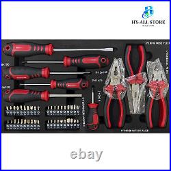 439 Piece 3 Drawers Portable Tool Box with Mechanics Tool Set Lockable Drawers