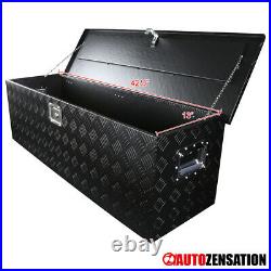 44 Heavy Duty Black Aluminum Tool Box Truck Storage Organizer+Handles+Keys+Lock