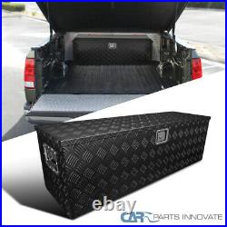 44x15 Truck Pick-up Black Aluminum Tool Box Trailer Storage with Lock & Chain