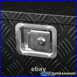 44x15 Truck Pick-up Black Aluminum Tool Box Trailer Storage with Lock & Chain