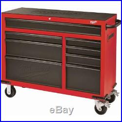 46 in. 16-Drawer Steel Tool Chest and Rolling Cabinet Set, Textured Red and Blac