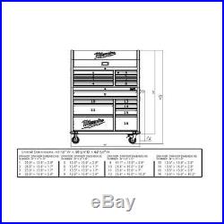 46 in. 16-Drawer Steel Tool Chest and Rolling Cabinet Set, Textured Red and Blac