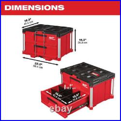 48-22-8442 PACKOUT 2 Drawer Durable Tool Box with 50lbs Capacity 48-22-8442 PACKOUT 2 Drawer Durable Tool Box with 50lbs Capacity