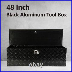 48 Inch Aluminum Heavy Duty ToolBox Chest Box Pick Up Truck RV Storage Organize
