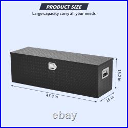 48 Truck Bed Tool Box Heavy Duty Aluminum with Sliding Shelf Diamond Plate Box