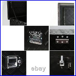 48In Aluminum Tool Box Tool Storage Bin with Lock Side Handle and Keys, Black