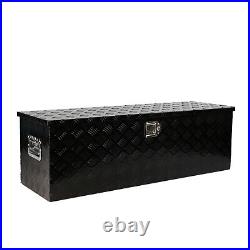 48In Aluminum Tool Box Tool Storage Bin with Lock Side Handle and Keys, Black