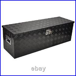 48x15x15 Black Aluminum Pickup Truck Trunk Bed Tool Box Trailer Storage+lock