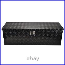 48x15x15 Black Aluminum Pickup Truck Trunk Bed Tool Box Trailer Storage+lock