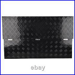 48x15x15 Black Aluminum Pickup Truck Trunk Bed Tool Box Trailer Storage+lock