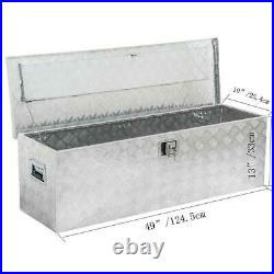 49 Aluminum Tool Box Tote Storage for Truck Pickup Bed Trailer Tongue WithLock 49 Aluminum Tool Box Tote Storage for Truck Pickup Bed Trailer Tongue WithLock