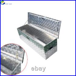 49 Inch Aluminum Truck Bed Tool Box for Garage Job site Flatbed Trailer Storage