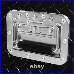 49Aluminum Utility Tool Box Diamond Plate Chest Box Truck Bed, Black