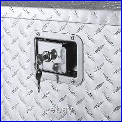 49Silver Aluminum Diamond Plate ToolBox Pick Up RV Trailer Organizer Lock WithKey