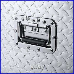 49Silver Aluminum Diamond Plate ToolBox Pick Up RV Trailer Organizer Lock WithKey