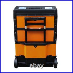 49cm W X 63.3cm H X 23cm D 3-Tier Stackable Storage Tool Box Rolling Trolley