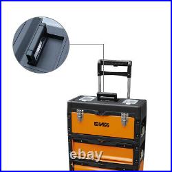 49cm W X 63.3cm H X 23cm D 3-Tier Stackable Storage Tool Box Rolling Trolley