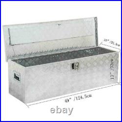 49x13 Aluminum 5 Patterns Tool Box With Lock Pickup Truck Bed ATV Trailer Storage