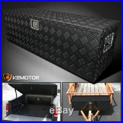 49x15x15 Heavy Duty Black Aluminum Tool Box Truck Storage Trailer Flat Bed