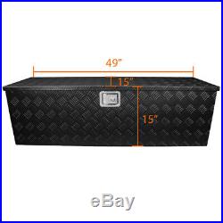 49x15x15 Heavy Duty Black Aluminum Tool Box Truck Storage Trailer Flat Bed