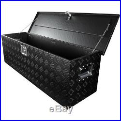 49x15x15 Heavy Duty Black Aluminum Tool Box Truck Storage Trailer Flat Bed