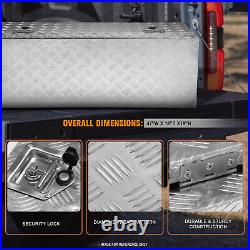 5 Bar Diamond Tread Aluminum Truck Tool Box Storage withFixed Top Handle Silver 5 Bar Diamond Tread Aluminum Truck Tool Box Storage withFixed Top Handle Silver