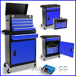 5-Drawer 2-in-1 rolling tool box tool storage cabinet with lockable wheels