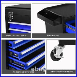 5-Drawer 2-in-1 rolling tool box tool storage cabinet with lockable wheels