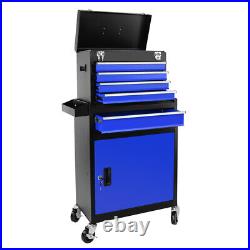 5-Drawer 2-in-1 rolling tool box tool storage cabinet with lockable wheels