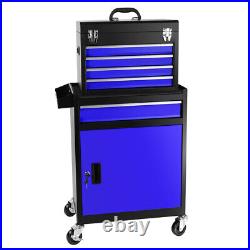 5-Drawer 2-in-1 rolling tool box tool storage cabinet with lockable wheels