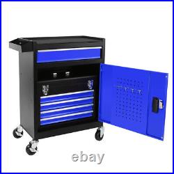 5-Drawer 2-in-1 rolling tool box tool storage cabinet with lockable wheels