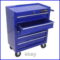 5-Drawer Rolling Tool Cart Tool Storage Cabinet Tool Organizer Box for Home Blue