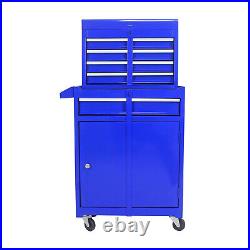 5 Drawer Rolling Tool Chest Tool Box with Bottom Cabinet and Adjustable Shelf