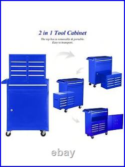 5-Drawer Rolling Tool Chest with Wheels, Lockable Tool Box Combo for Garage Blue