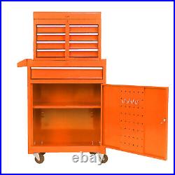 5-Drawer Tool Box Organizer Lockable Wheels & Drawers Detachable Top for Garage