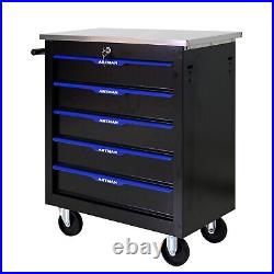 5 Drawer Tool Box with Wheels, Metal Multi-tool Cart, Multifunctional tool storage