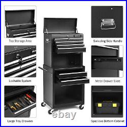 6-Drawer High Capacity Rolling Tool Chest Storage Cabinet Toolbox Combo with Riser