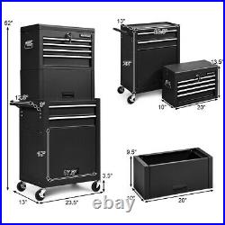 6-Drawer High Capacity Rolling Tool Chest Storage Cabinet Toolbox Combo with Riser
