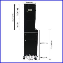 6 Drawer Rolling Tool Chest, Black Large Tall Tool Box with Wheels, Lockable St