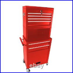 6-Drawer Rolling Tool Chest High Capacity Tool Box Detachable Organizer Red
