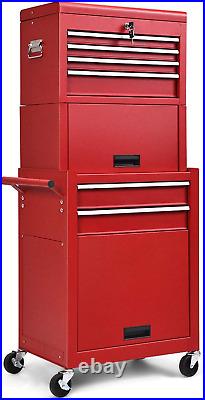 6-Drawer Rolling Tool Chest, High Capacity Tool Storage Cabinet with Wheels and