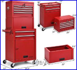 6-Drawer Rolling Tool Chest, High Capacity Tool Storage Cabinet with Wheels and