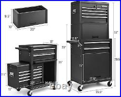 6-Drawer Rolling Tool Chest, Sturdy 3-In-1 Tool Box Organizer Detachable Top-Box
