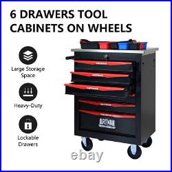 6 Drawers Tool Chest Metal Tool Storage Box Garage Workshop Warehouse Organizer